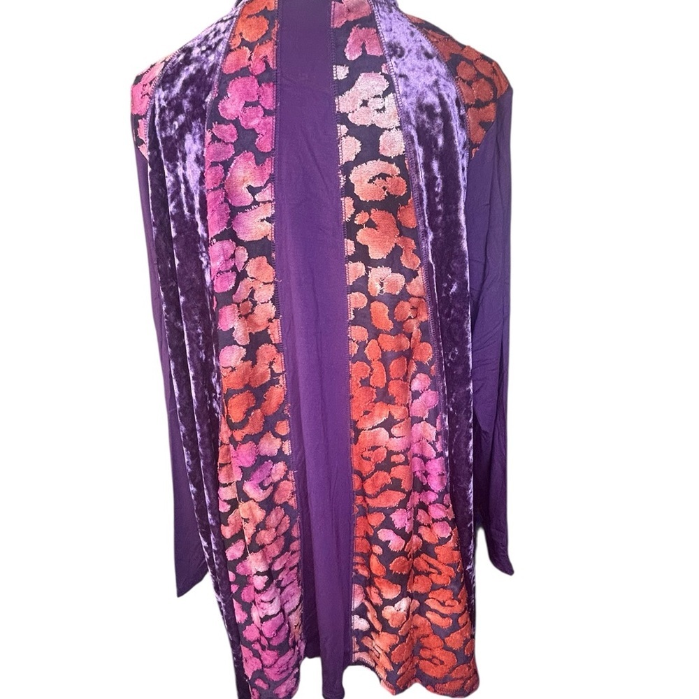 New LOGO Lavish Lori Goldstein tunic dark violet top 3X - Picture 5 of 9
